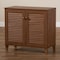 Baxton Studio Coolidge Walnut Finished 4-Shelf Wood Shoe Storage Cabinet 156-9387 - alternate 9